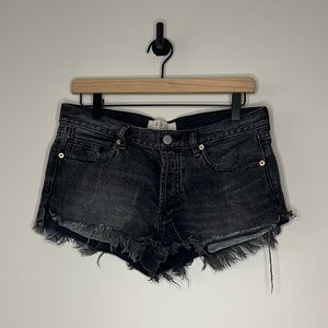 Free People Washed Black We The Free Cutoff Denim Shorts (27)